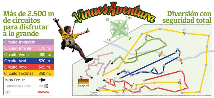 vinuesaventura parque acrobático forestal